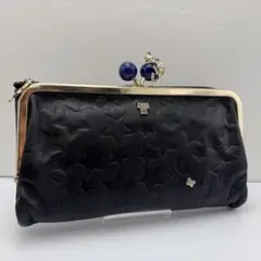 ANNA SUI アナスイ がま口長財布 スター 猫 黒　ブラック　柄のサムネイル