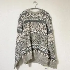 【古着】総柄ニット