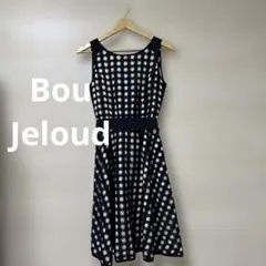 Bou Jeloud★ネイビー/ホワイト ドット柄 ノースリーブ ワンピース