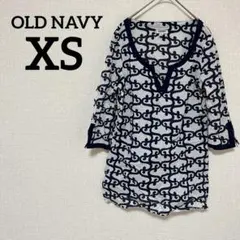 OLD NAVY 【XS】 オールドネイビー 五分袖 チュニック ネイビー
