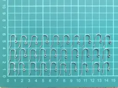 金属アレルギー対応サージカルステンレスフックピアスその他丸カン、Cカン、シルバー