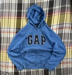 00s OLD GAP ジップパーカー　ブルー　短丈　y2k