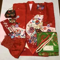 昭和レトロ】七五三 7歳女の子 セット 小袖 サーモンピンク 5758