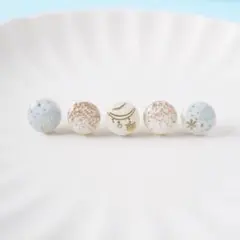雪　冬　北欧　キラキラ　イヤリング　クリスマス　ピアス　イヤリング　タイル