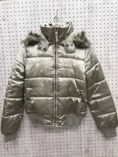 00’s 平成 ギャル古着 ファートリムフード シャイニー パファージャケット
