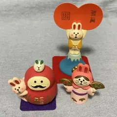 コンコンブル デコレ　だるまとうさぎ　ねこずきん　富士山頂うさぎ　３点おまとめ
