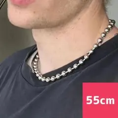 ステンレスボール 玉 シルバー 55cm チェーンネックレス 8mm 大人気