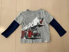 ベビーギャップ　カットソー　80cm ネイビー　グレー　消防車　秋冬春