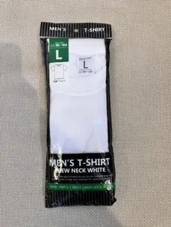 メンズ 丸首Tシャツ Lサイズ ホワイト