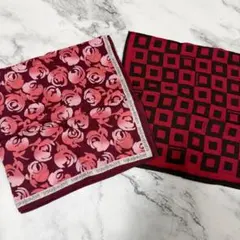 Yves Saint Laurent ハンカチ 2枚 まとめ セット レッド