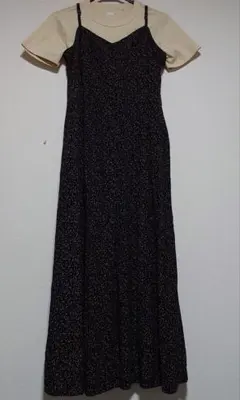 ユニクロドット柄ワンピースコーデ