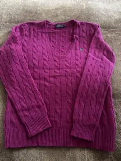 Polo Ralph LaurenピンクニットセーターM ウール90カシミア10