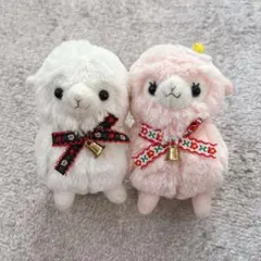 【値下げ】アルパカぬいぐるみセット（白・ピンク）