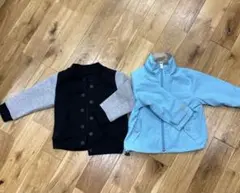 UNIQLO ボタン式ジャケット 80サイズ 黒/グレー　おまけ付き