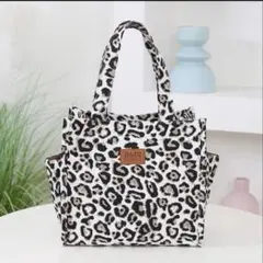 レオパード ヒョウ柄 ホワイト トートバッグ 中型 新品未使用