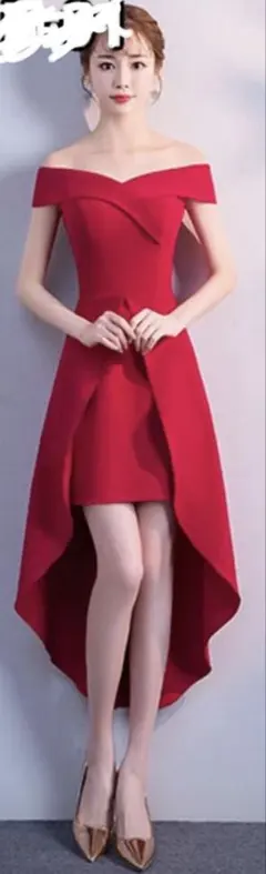 ドレス　赤　オフショル