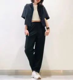 美品 XL ユニクロ ワイドストレートパンツ 大きいサイズ