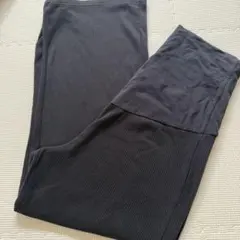 無印　マタニティパンツ ブラック　マタニティリブパンツ　ストレート