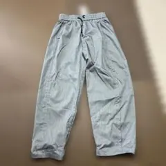 グレー ワイドパンツ 軽量素材 ゴムウエスト　Ｌ