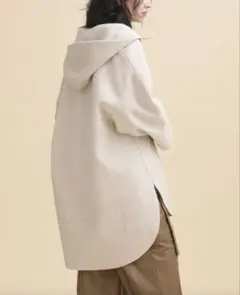 美品★ プロタゴ二スタ フード付き　プルオーバー　ウール　チュニック丈　トップス