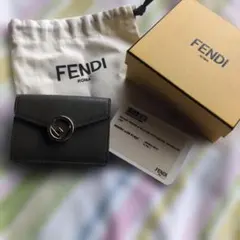 た*ト様 希少 Fendiフェンディ 三つ折り財布 FF ダイヤモンドロゴ ブラ
