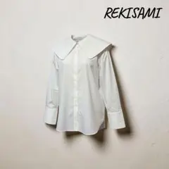 REKISAMI ビッグカラーシャツ 白 サイズ2 新品タグ付き コットンのサムネイル
