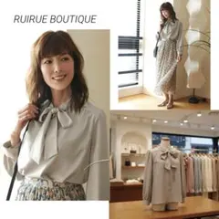 RUIRUE BOUTIQUE 長袖ボウタイリボンブラウス 通勤 オフィス