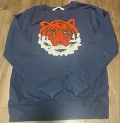 トラ刺繍 ネイビー 長袖トレーナー　H&M 140のサムネイル