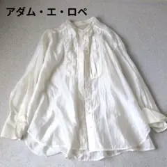 【極美品】 アダムエロペ フロント　ピンタック　ブラウス　シアー