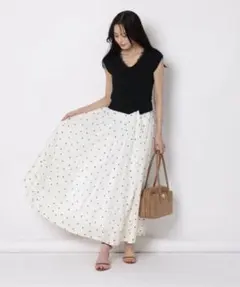 新品 カシュクールニットドットワンピースSET ライトブルー - メルカリ