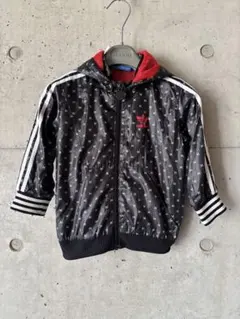 アディダスオリジナルス ナイロンジャケット パーカー キッズ 80 黒 白