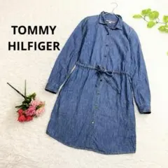 て*ん様 TOMMY HILFIGER デニム　長袖　シャツ　ワンピース　S 薄