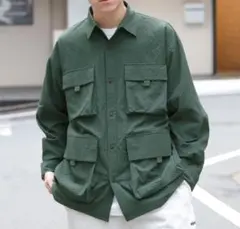 【新品 タグ付】レイジブルー マルチポケットシャツ M 長袖 グリーン