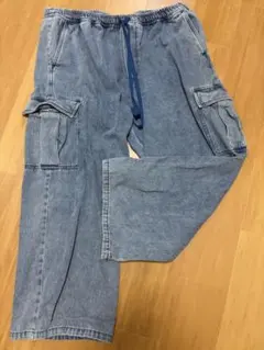 デニム カーゴパンツ ワイドシルエット 4XL 5XLのサムネイル