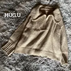 HUG.U ハーフジップオーバーサイズプルオーバー　ベージュ　秋冬