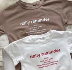 韓国子供服 英字ロゴ 半袖Tシャツ　ホワイト100cm