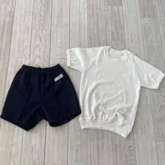 体操服セット 白いTシャツと紺のショートパンツ　　130