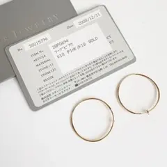 美品⭐️STAR JEWELRY フープピアス K18 3cm 細 ピンクゴールド