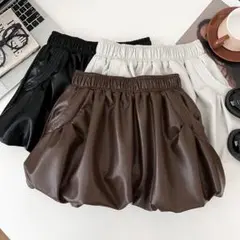 秋冬にぴったり♪シンプルミニスカート　バルーンシルエットでデートや女子会にも最適