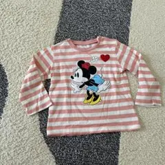 ミニー・マウス 長袖Tシャツ ピンクストライプ