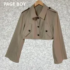 PAGE BOY　ベージュ クロップドジャケット フロントポケット付き