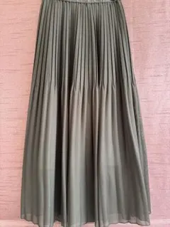 ブラックシフォン 春夏プリーツフレアスカートのサムネイル