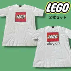 ★U■LEGO 레고 맨즈 반소매 T셔츠 M사이즈 화이트 2장 세트 로고 T