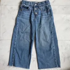 ZARA デニム ワイドパンツ フラワー刺繍　5歳　110cm