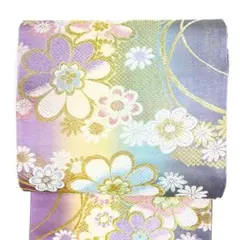 袋帯　振袖帯　唐織　鹿の子　花模様　グラデーション　金糸　着物　帯　061k