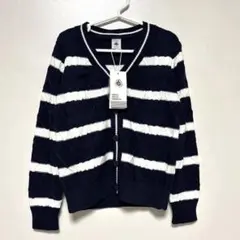 新品タグ付き　Petit Bateau ボーダーニットカーディガン　8ans