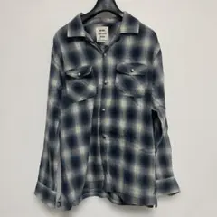 BEAMS 長袖シャツ M 青系チェック