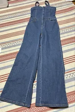 GU デニムサロペット ワイドレッグ