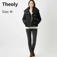 Theory 黒 ダウンジャケット M ショート丈　女優襟のサムネイル