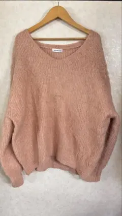 【NATURAL BEAUTY BASIC】 起毛ニットシリーズ Vネックニット